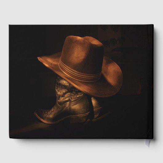 写真、カウボーイハットとブーツお祝いの生活 ゲストブック (裏面)