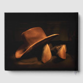 写真、カウボーイハットとブーツお祝いの生活 ゲストブック (裏面)