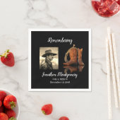 写真、カウボーイハットとロープ記念碑 スタンダードカクテルナプキン (インサイチュ)