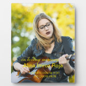 写真＆カスタムテキスト卓上プレート 愛する記憶 フォトプラーク (正面)