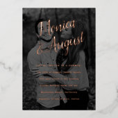 写真 カップルシャワー 婚約パーティー 箔招待状 (正面)