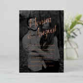 写真 カップルシャワー 婚約パーティー 箔招待状 (立ち正面)