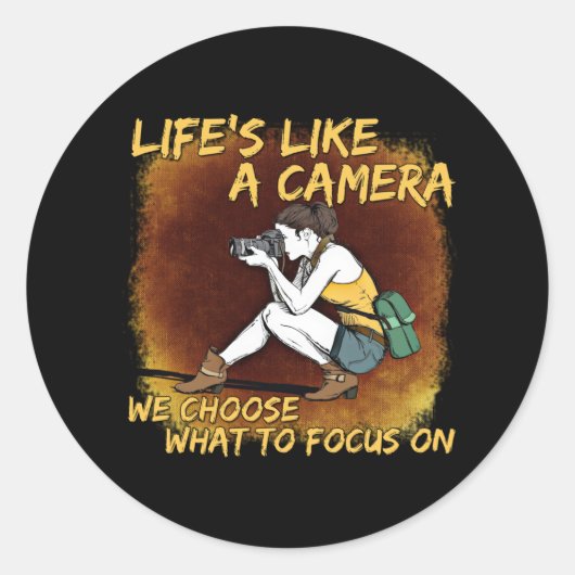 写真 – カメラフォトグラファーのような生活 ラウンドシール (正面)