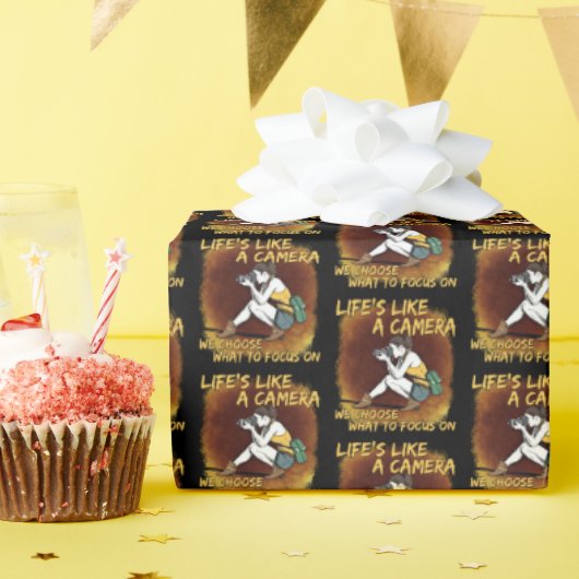 写真 – カメラフォトグラファーのような生活 ラッピングペーパー (誕生日パーティー)