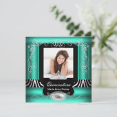 写真 キンセアニエラ 15歳の誕生日 翠 ティール ゼブラ 招待状 (スタンド正面)