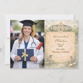 写真 クラシック 獣医学校 卒業 案内状 (正面)