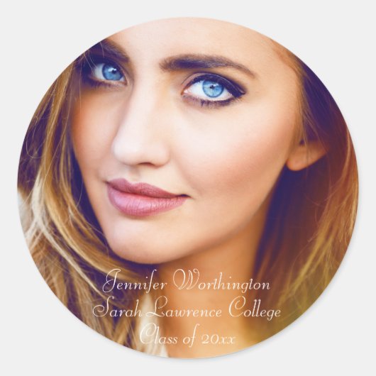 写真「クラス」名学校トレンディー卒業 ラウンドシール (正面)