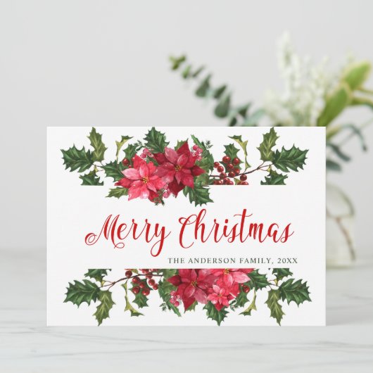 写真 クリスマスのご挨拶　ケイトウとワカメクリスマスツリー シーズンカード (スタンド正面)