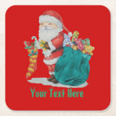 写真,クリスマスのサンタソーティングの人々 スクエアペーパーコースター (正面)