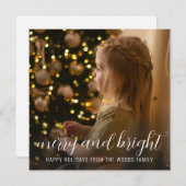 写真 クリスマス ツリー ホリデー カード (正面/裏面)