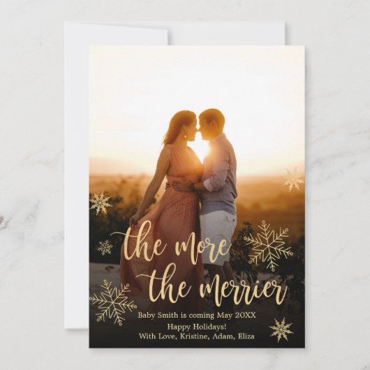 写真 クリスマス 妊娠発表 カード (正面)