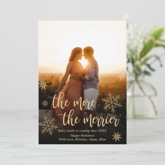 写真 クリスマス 妊娠発表 カード (スタンド正面)
