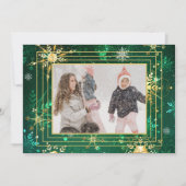 写真 グリーン ゴールド スノーフレーク クリスマス  ホリデー (正面)