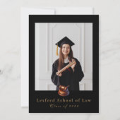 写真 ゴールド エレガント ロースクール 卒業式 招待状 (裏面)