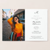 写真 & ゴールド シルバー ホイル 卒業 パーティー 招待状 (内部)