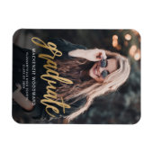 写真 ゴールド スクリプト 卒業発表 マグネット (横)