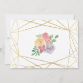 写真 ゴールド フレーム 花 引退パーティー 引退 招待状 (裏面)