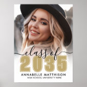 写真 ゴールド 卒業パーティー サイン (正面)