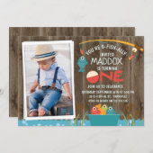 写真 ゴーンフィッシング 1歳の誕生日招待状 招待状 (正面/裏面)