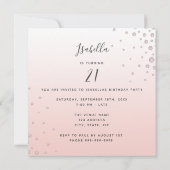 写真 サプライズ バースデーパーティー ローズゴールド ダイヤモンド 招待状 (裏面)