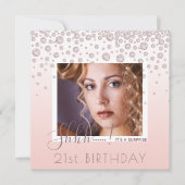 写真 サプライズ バースデーパーティー ローズゴールド ダイヤモンド 招待状 (正面)