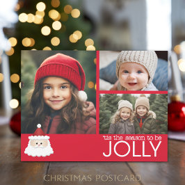 写真 - サンタクロース - クリスマスの季節は楽しく シーズンポストカード