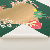 写真:サンタ・トナカイのクリスマスハート シェルパブランケット (3/4)