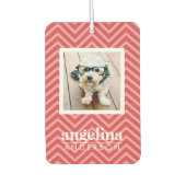 写真：シェブロン模様と名前をカスタムする カーエアーフレッシュナー (正面)