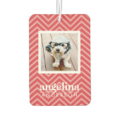 写真：シェブロン模様と名前をカスタムする カーエアーフレッシュナー (裏面)