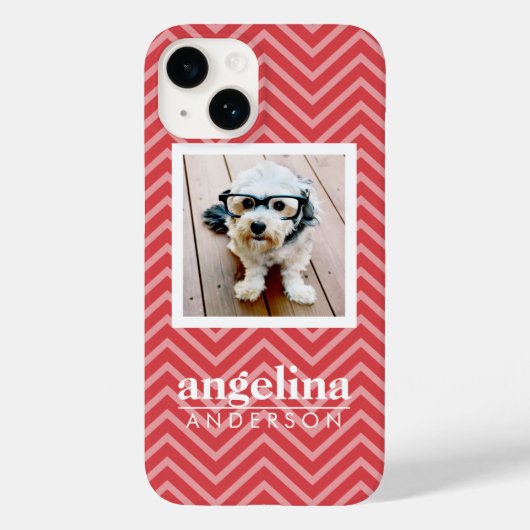 写真：シェブロン模様と名前をカスタムする Case-Mate iPhoneケース (裏面)