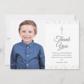 写真 シルバー スターダスト ファースト ホーリー コミュニオン サンキューカード (正面)