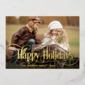 写真 シンプルでエレガントなスパークルクリスマス ゴールド 箔シーズンカード (正面)