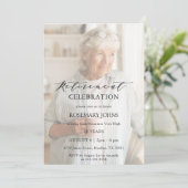 写真 シンプル モダン カリグラフィー 引退 招待状 (スタンド正面)