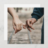 写真、スクリプト婚約した発表パーティーカード 案内状 (正面/裏面)