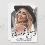 写真 スクリプト ハート 卒業 サンキューカード (正面)