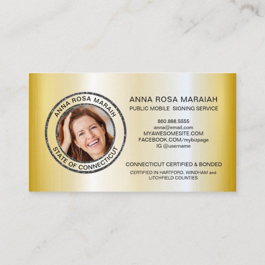 *～*写真 – スタンプペンフェザー署名エージェント公証人 名刺 (裏面)