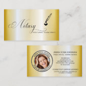 *~*写真 – スタンプペンフェザー署名エージェント公証人 名刺 (正面/裏面)