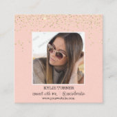 写真 |ソーシャルメディア |ピーチグリッター | QRコード スクエア名刺 (正面)