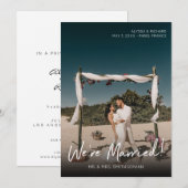 写真 タイポグラフィー 結婚発表 縦 招待状 (正面/裏面)