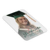 写真 ダークグリーン スクリプト 卒業発表 マグネット (右側)