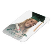 写真 ダークグリーン スクリプト 卒業発表 マグネット (左側)