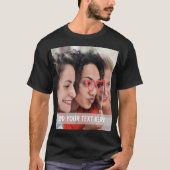 写真+テキストまたは名前のカスタマイズ Tシャツ (正面)