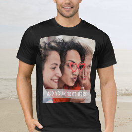 写真+テキストまたは名前のカスタマイズ Tシャツ