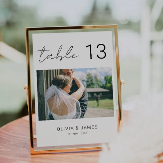 写真 テーブル 番号, モダン テーブル 番号, 招待状
