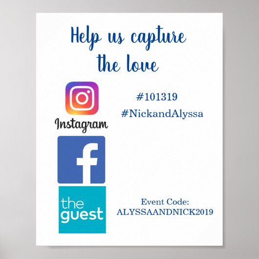 写真 ハッシュタグ 結婚式情報 ポスター (正面)