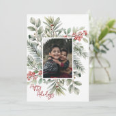 写真 ハッピー ホリデー 松 ホーリー 赤 シーズンカード (スタンド正面)