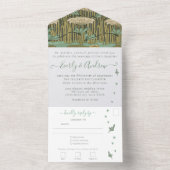 写真:バックアールヌーボートンフライ百合 オールインワン招待状 (内側)