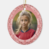 写真 – バラ金ゴールドピンク縁どグリッターfor Girls セラミックオーナメント (左)