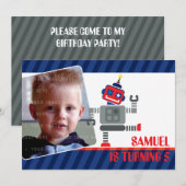 写真 バースデーパーティーの招待状 ロボットダンス3L 招待状 (正面/裏面)