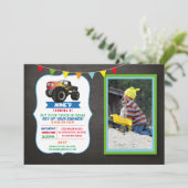 写真 バースデー パーティー トラック 車 モンスター スマッシュ 招待状 (スタンド正面)